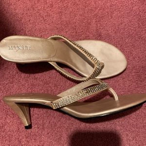 Mix It Jeweled Heeled Flip Flops